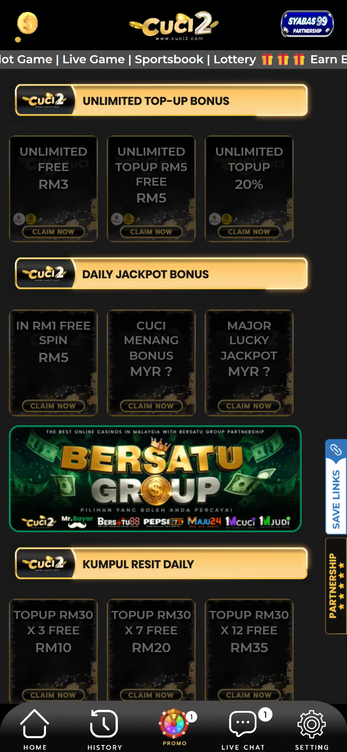Unlimited Top-up & Jackpot Bonus